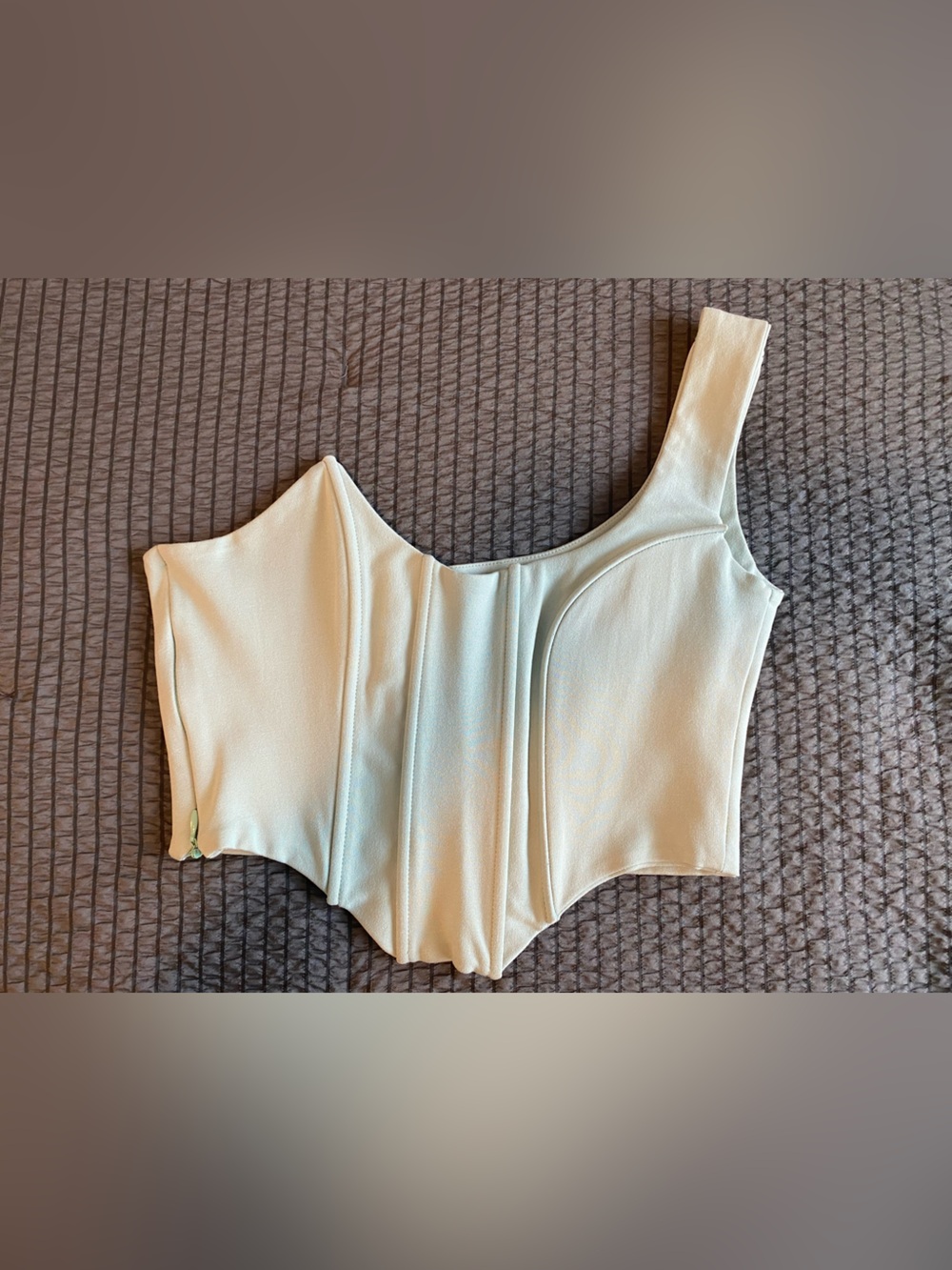 Asymmetric Mint Blue Corset Crop Top